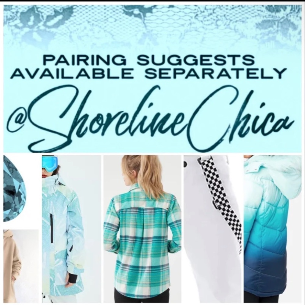 NWT Anorak Puffer Coat ocean ombré turquoise blue white JUSTICE teen XL - Picture 5 of 16
